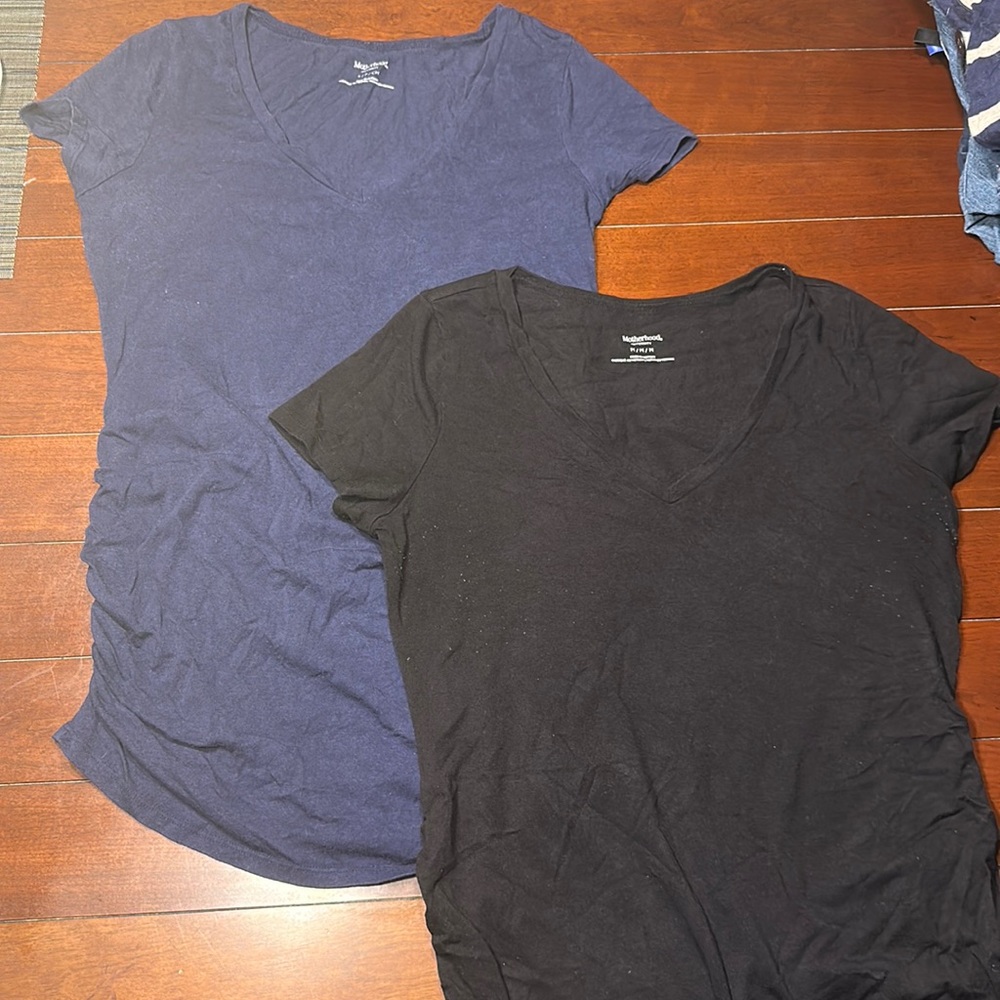 Maternity shirts small and medium. Very loved.